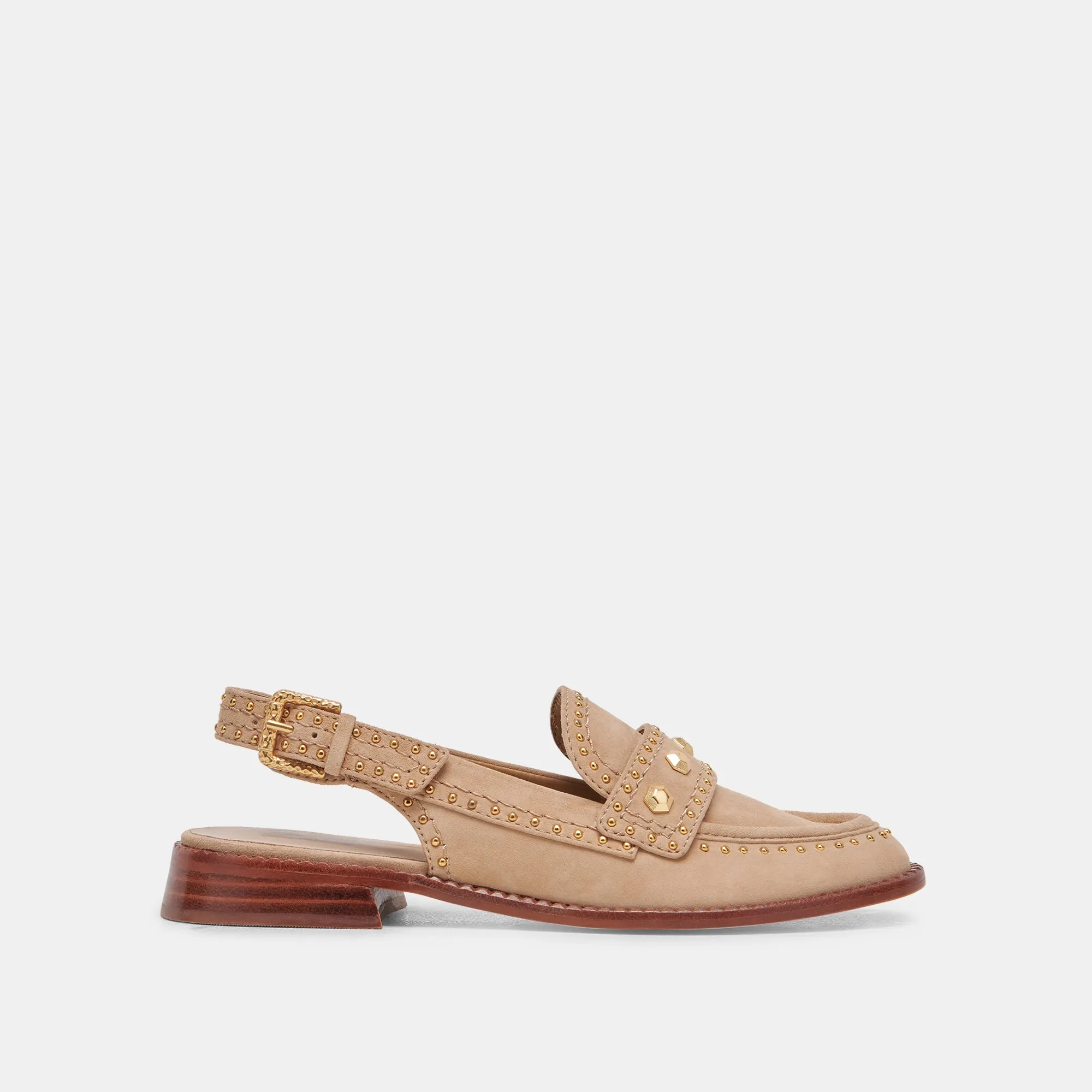 HARDI STUD LOAFERS CAMEL SUEDE sold by Dolce Vita