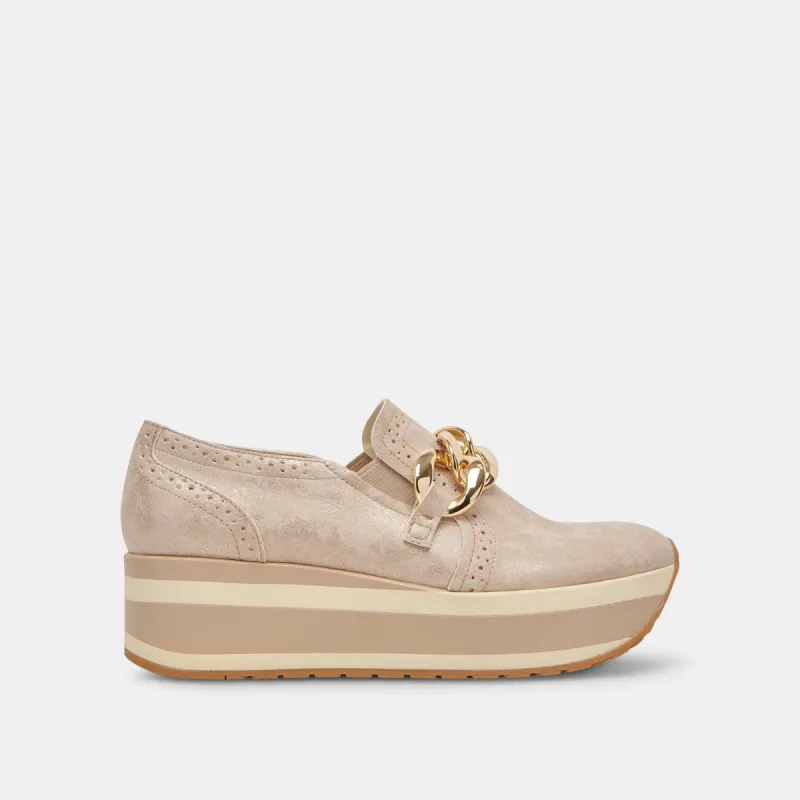 JHENEE SNEAKERS LIGHT GOLD NUBUCK sold by Dolce Vita