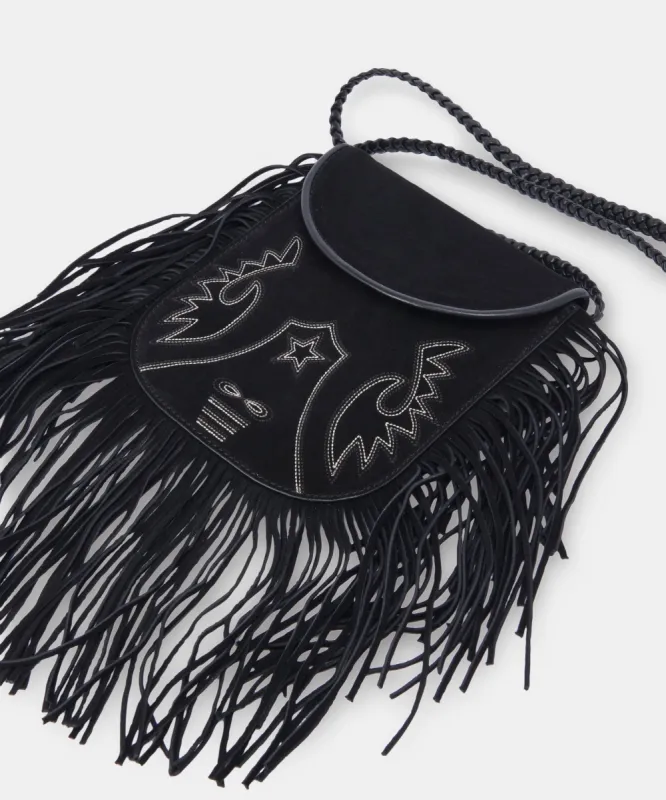 SHILA CROSSBODY BAG BLACK SUEDE sold by Dolce Vita