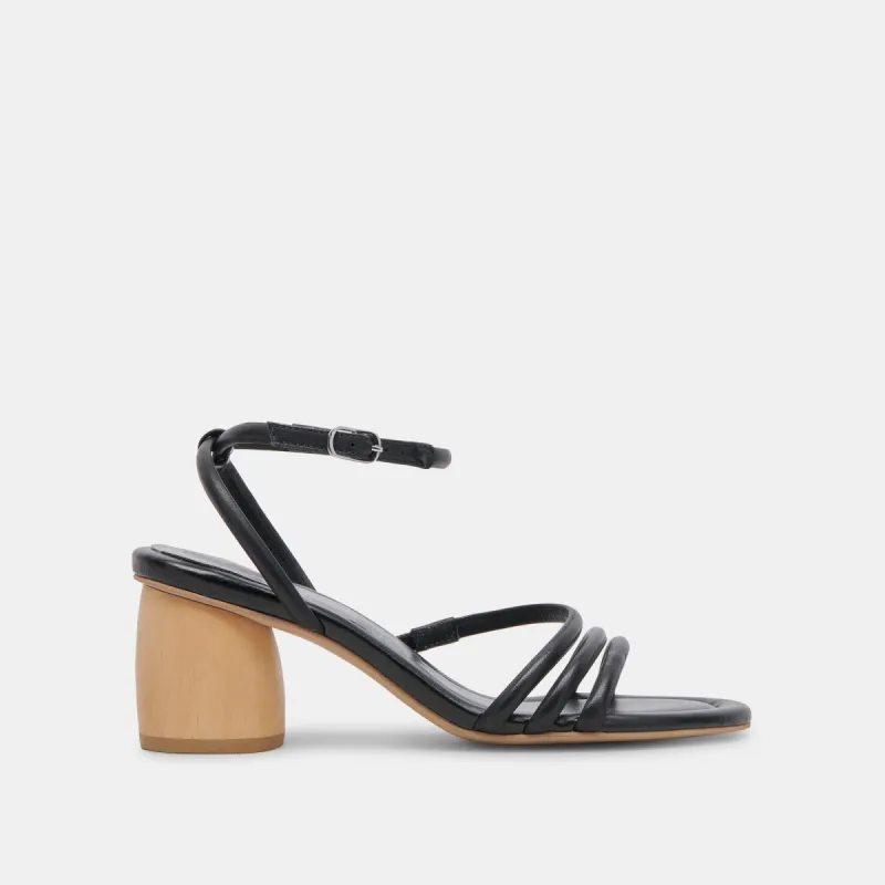 MIKAEL HEELS BLACK LEATHER sold by Dolce Vita