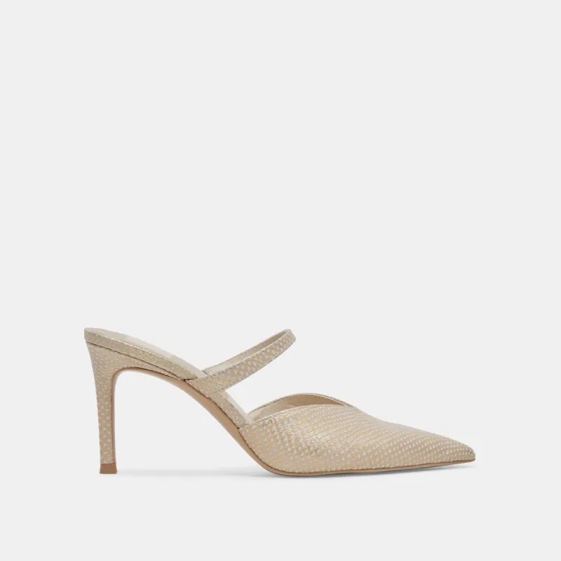 KANIKA HEELS CHAMPAGNE EMBOSSED LEATHER sold by Dolce Vita
