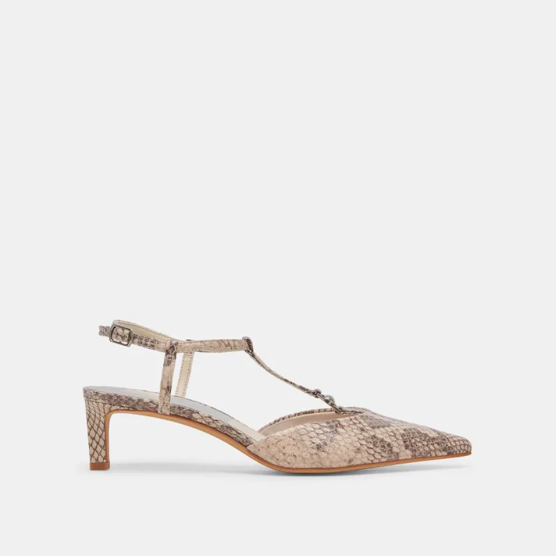 LAVON HEELS SAND SNAKE EMBOSSED sold by Dolce Vita