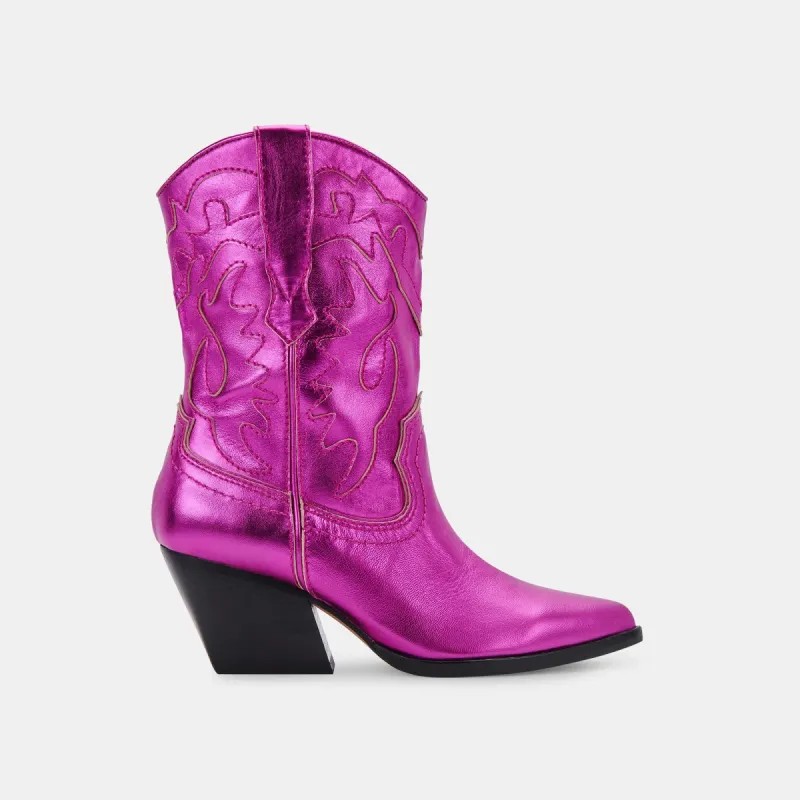 LANDEN BOOTS ELECTRIC PINK LEATHER sold by Dolce Vita