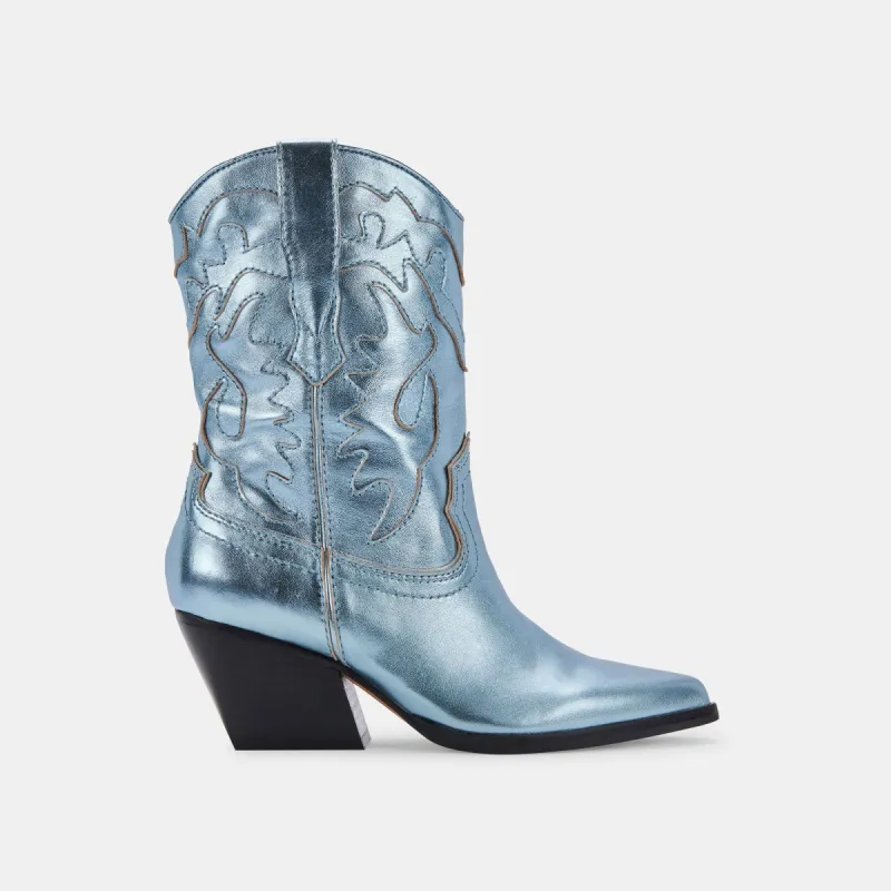 LANDEN BOOTS ELECTRIC BLUE LEATHER sold by Dolce Vita
