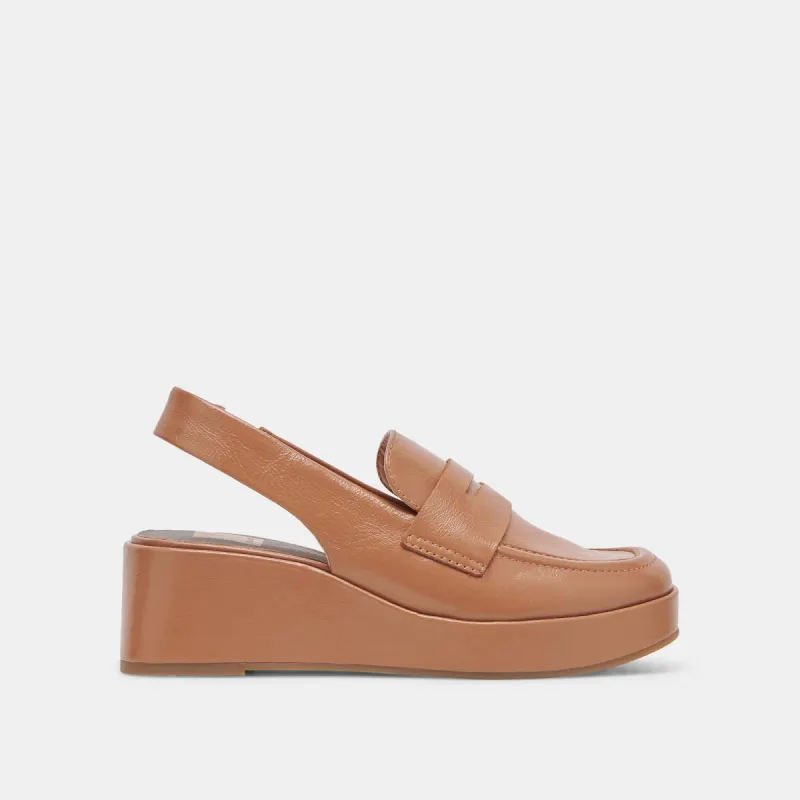 NADA LOAFERS BROWN CRINKLE PATENT sold by Dolce Vita