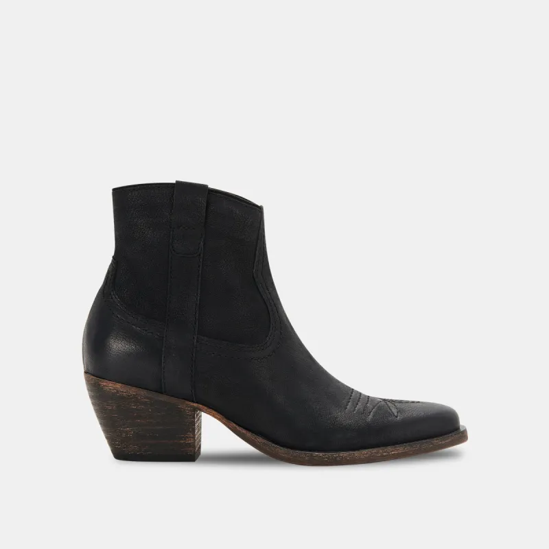 SILMA BOOTIES BLACK LEATHER sold by Dolce Vita