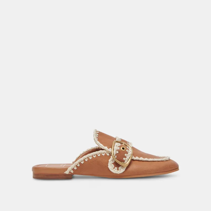 SANTEL STITCH FLATS TAN LEATHER sold by Dolce Vita