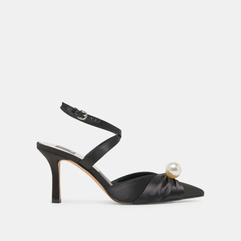 KAYSEY HEELS ONYX SATIN sold by Dolce Vita