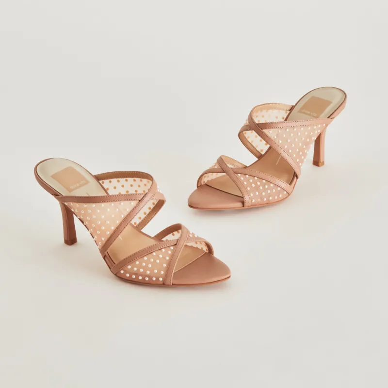 MANDEL PEARL HEELS COCOA MESH sold by Dolce Vita