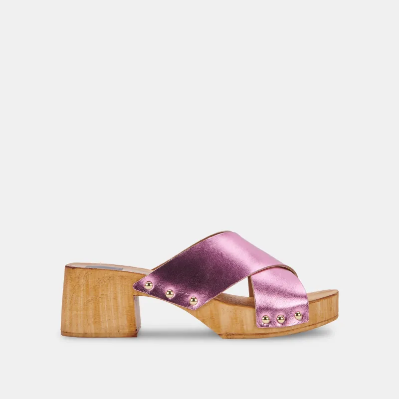 OWAN SANDALS PINK METALLIC LEATHER sold by Dolce Vita