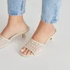 MEEZA PEARL HEELS IVORY MESH sold by Dolce Vita