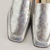 BENY WIDE FLATS SILVER DISTRESSED LEATHER sold by Dolce Vita