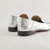 BENY WIDE FLATS SILVER DISTRESSED LEATHER sold by Dolce Vita