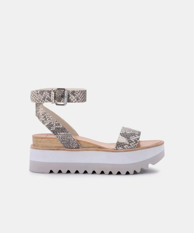 MILA SANDALS STONE SNAKE PRINT LEATHER re:vita sold by Dolce Vita