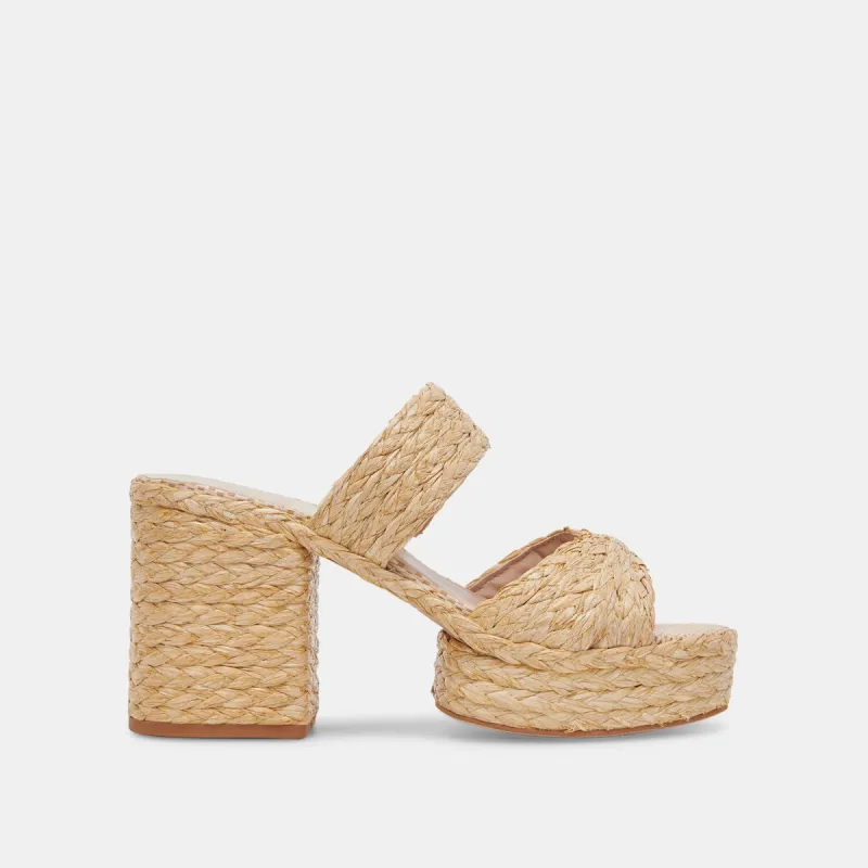 LATOYA HEELS LT NATURAL RAFFIA sold by Dolce Vita