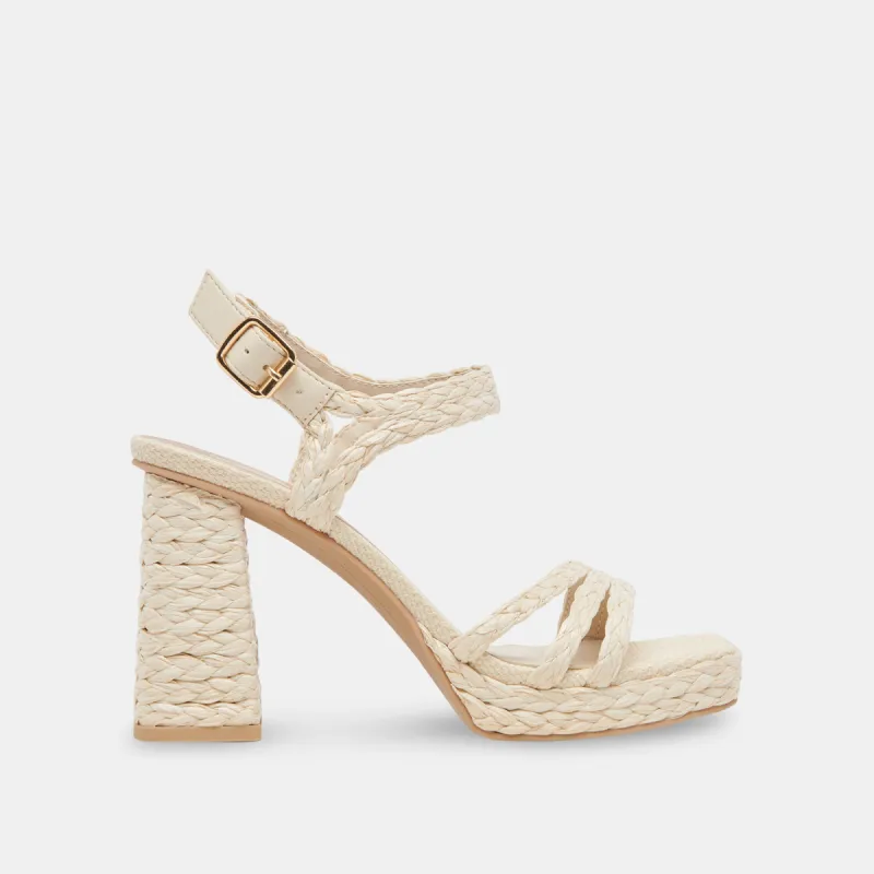 ALYSIA HEELS IVORY RAFFIA sold by Dolce Vita