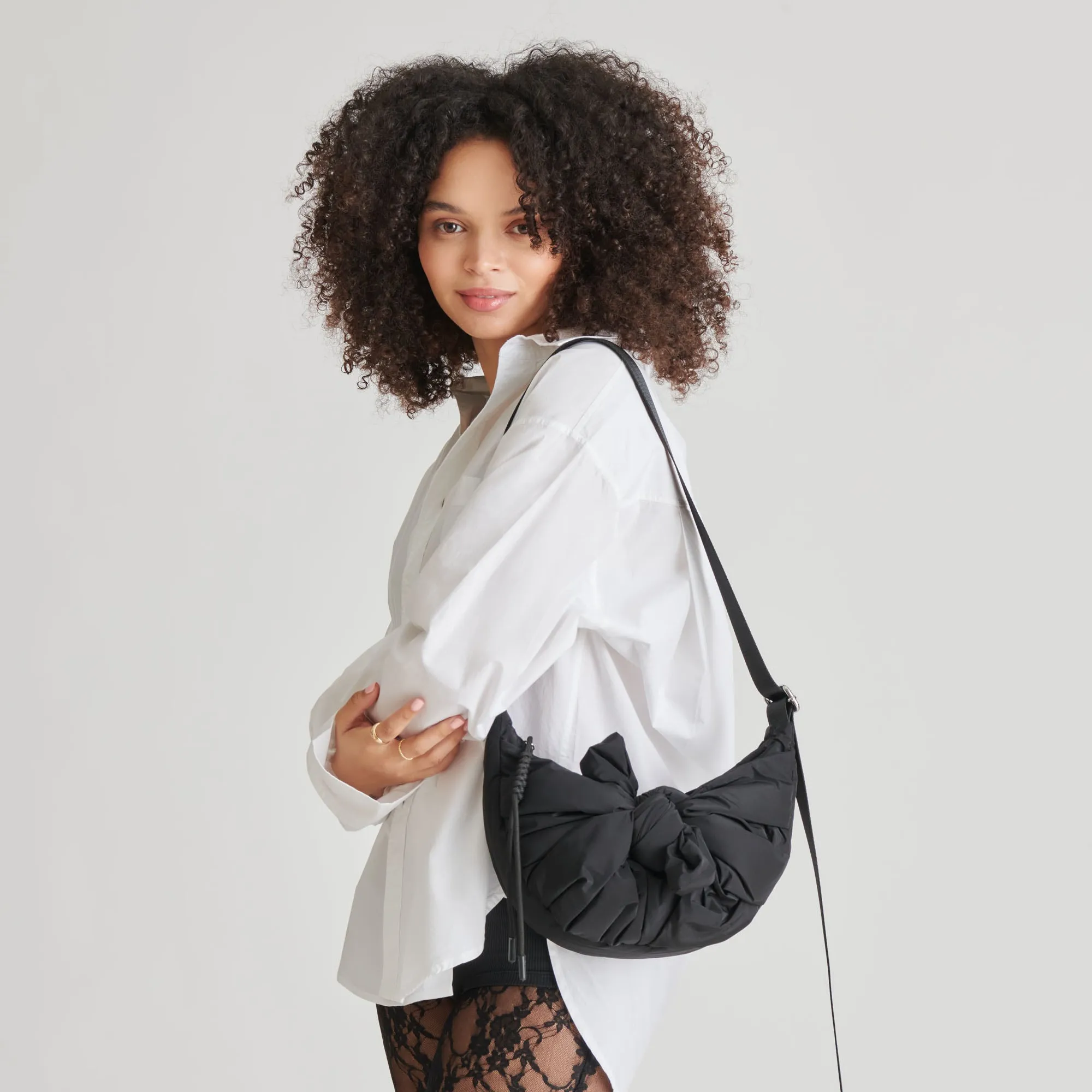 NANCY SHOULDER BAG BLACK NYLON sold by Dolce Vita product image thumbnail 4