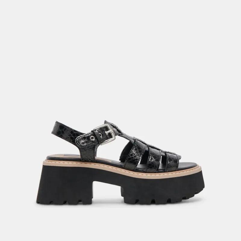 LATICE SANDALS MIDNIGHT EMBOSSED LEATHER sold by Dolce Vita