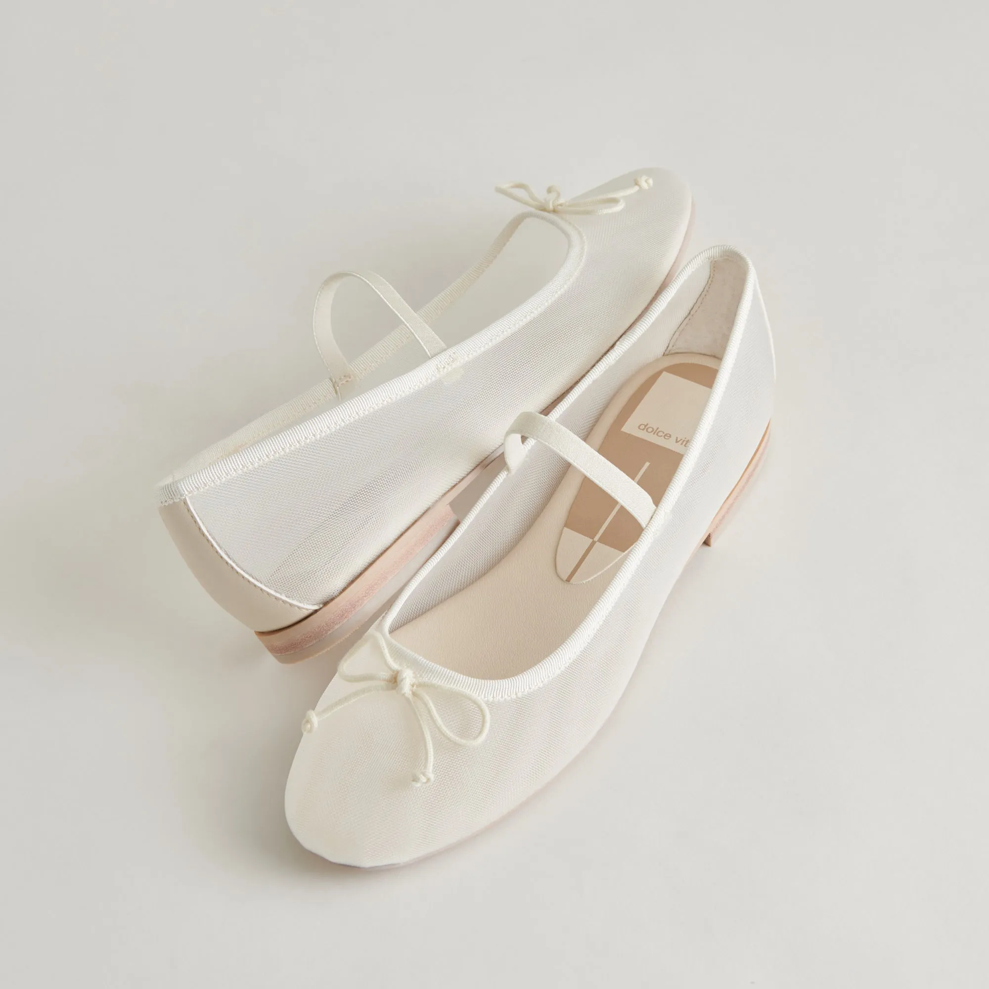 CADEL BALLET FLATS IVORY MESH sold by Dolce Vita