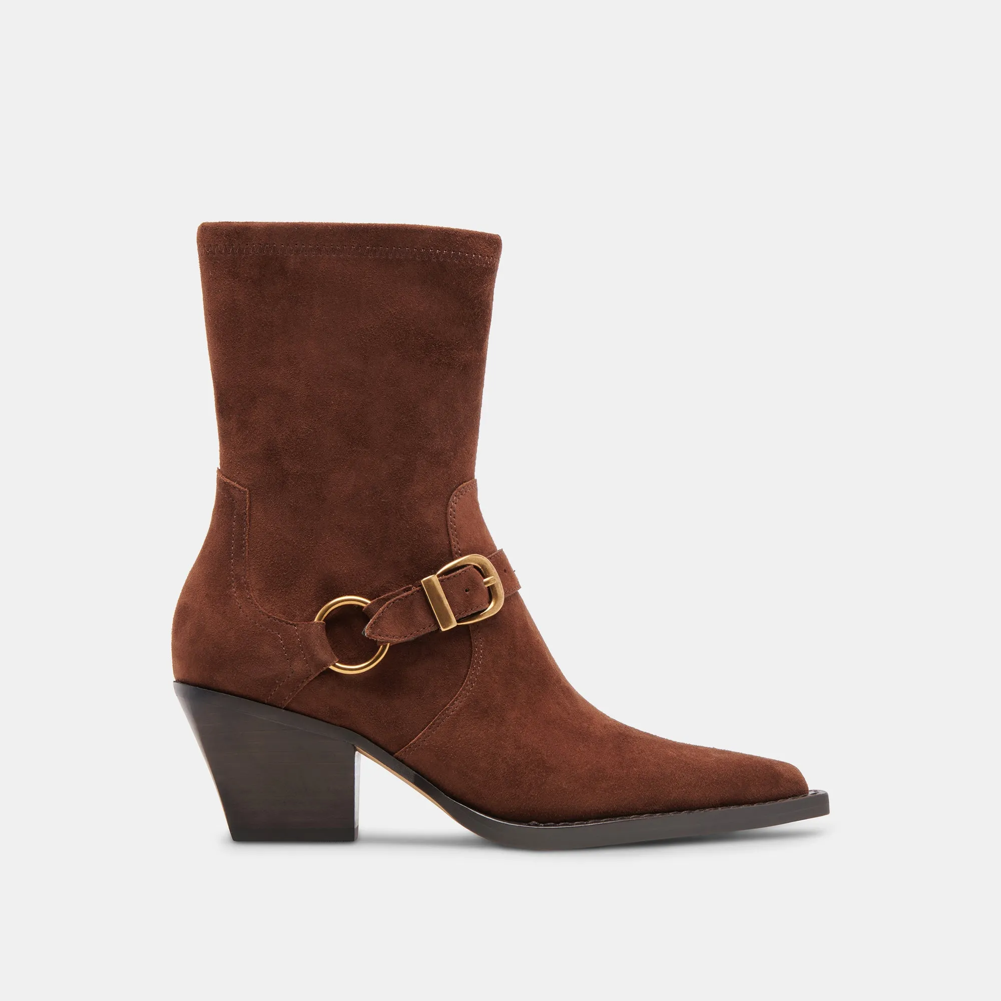 RAVE WIDE CALF BOOTS DK BROWN SUEDE sold by Dolce Vita