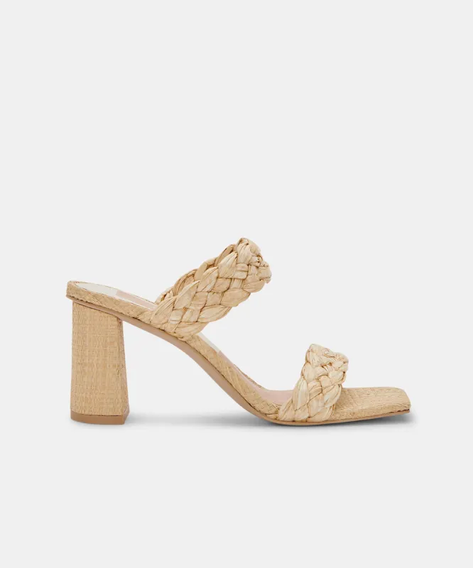 PAILY HEELS LT NATURAL RAFFIA sold by Dolce Vita