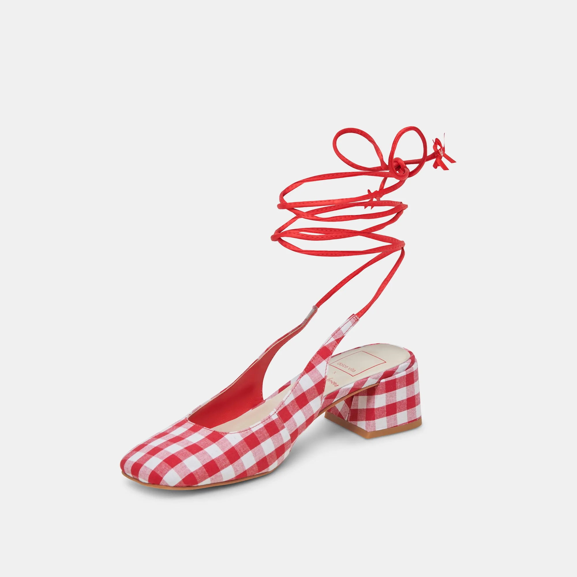 ELODIE HEELS WHITE RED GINGHAM sold by Dolce Vita product image thumbnail 4