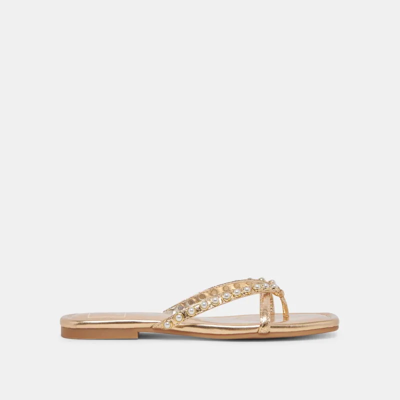 LUCCA PEARL SANDALS GOLD PEARLS sold by Dolce Vita