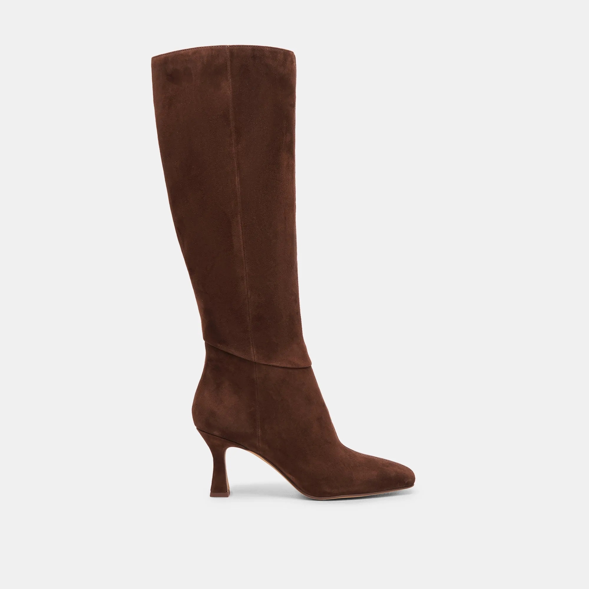 GYRA WIDE CALF BOOTS DK BROWN SUEDE sold by Dolce Vita