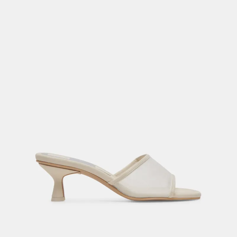 MEEZA HEELS IVORY MESH sold by Dolce Vita