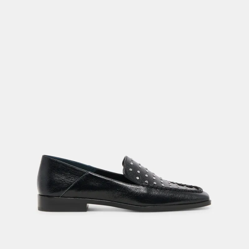 BENY FLATS BLACK STUDDED LEATHER sold by Dolce Vita