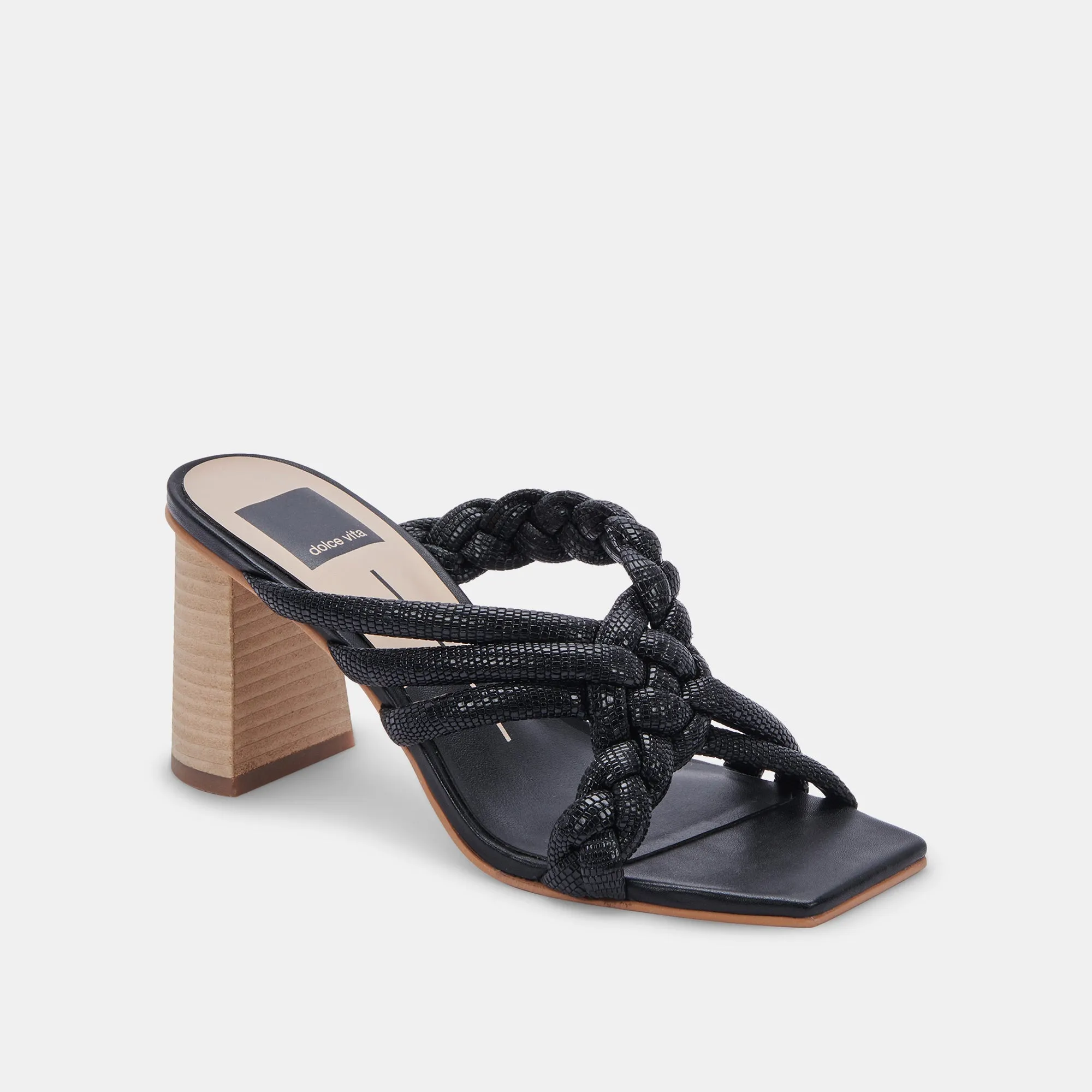 PIPIN HEELS BLACK EMBOSSED LEATHER - re:vita sold by Dolce Vita product image thumbnail 3