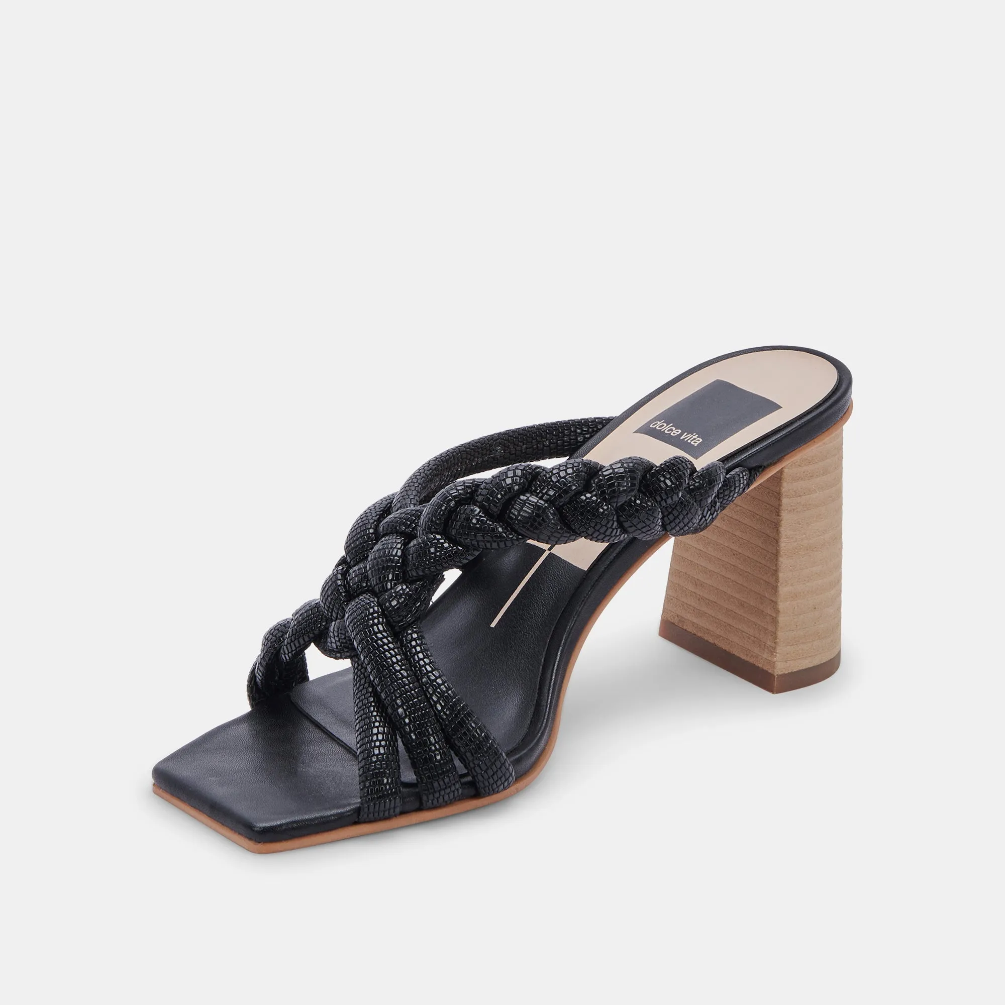 PIPIN HEELS BLACK EMBOSSED LEATHER - re:vita sold by Dolce Vita product image thumbnail 5