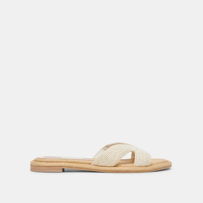 ATOMIC SANDALS WHITE RAFFIA -  re:vita sold by Dolce Vita