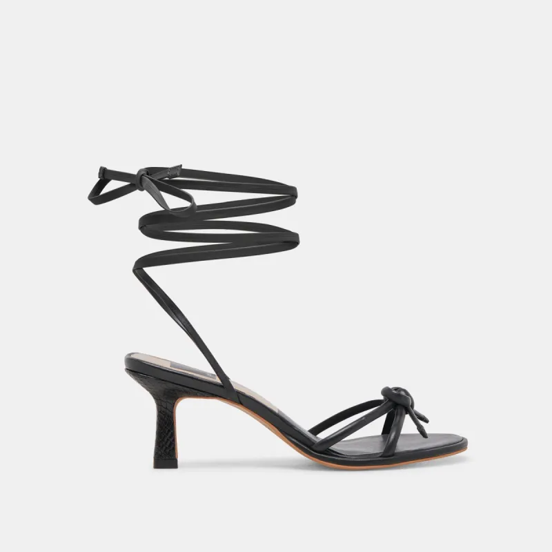 MAISON HEELS BLACK LEATHER sold by Dolce Vita