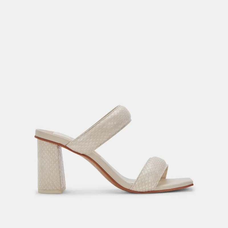 PASCOE WIDE HEELS IVORY EMBOSSED STELLA sold by Dolce Vita