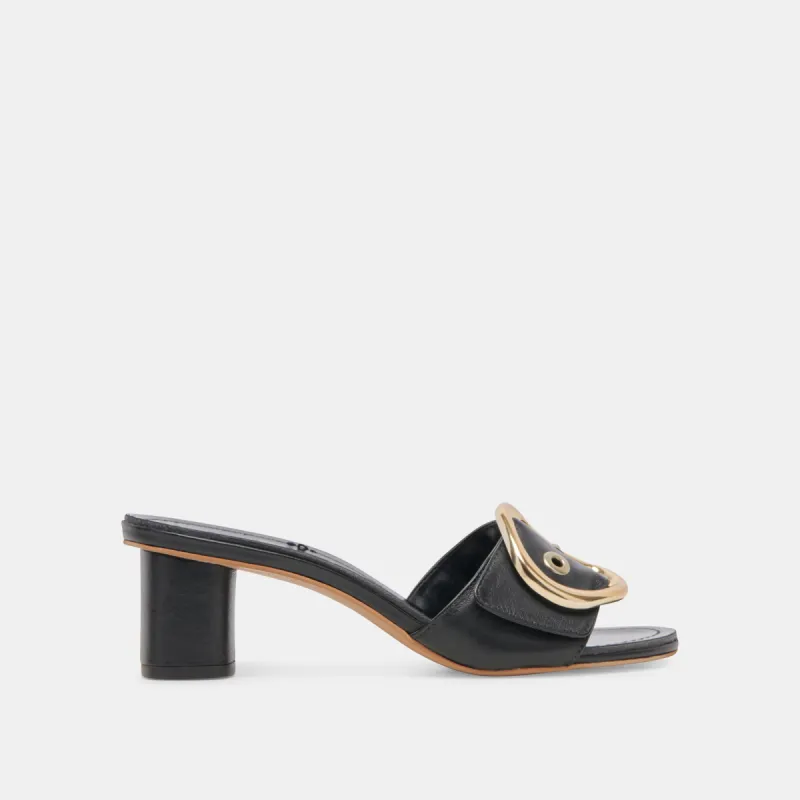LAIKA HEELS BLACK LEATHER sold by Dolce Vita