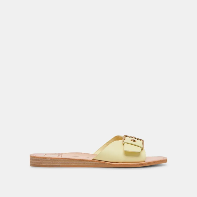CABANA SANDALS LEMON CREAM LEATHER sold by Dolce Vita