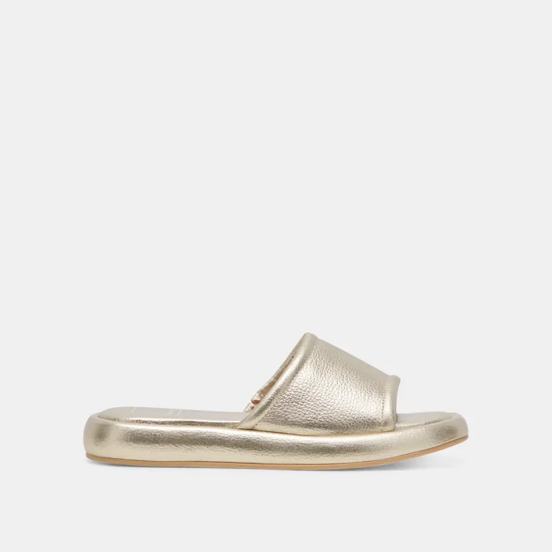 AISHA SANDALS GOLD METALLIC LEATHER sold by Dolce Vita
