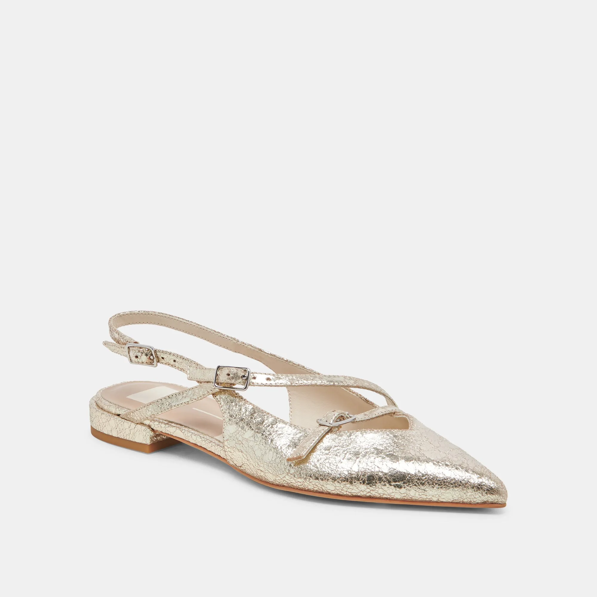 PAMLA WIDE FLATS PLATINUM DISTRESSED LEATHER sold by Dolce Vita product image thumbnail 2