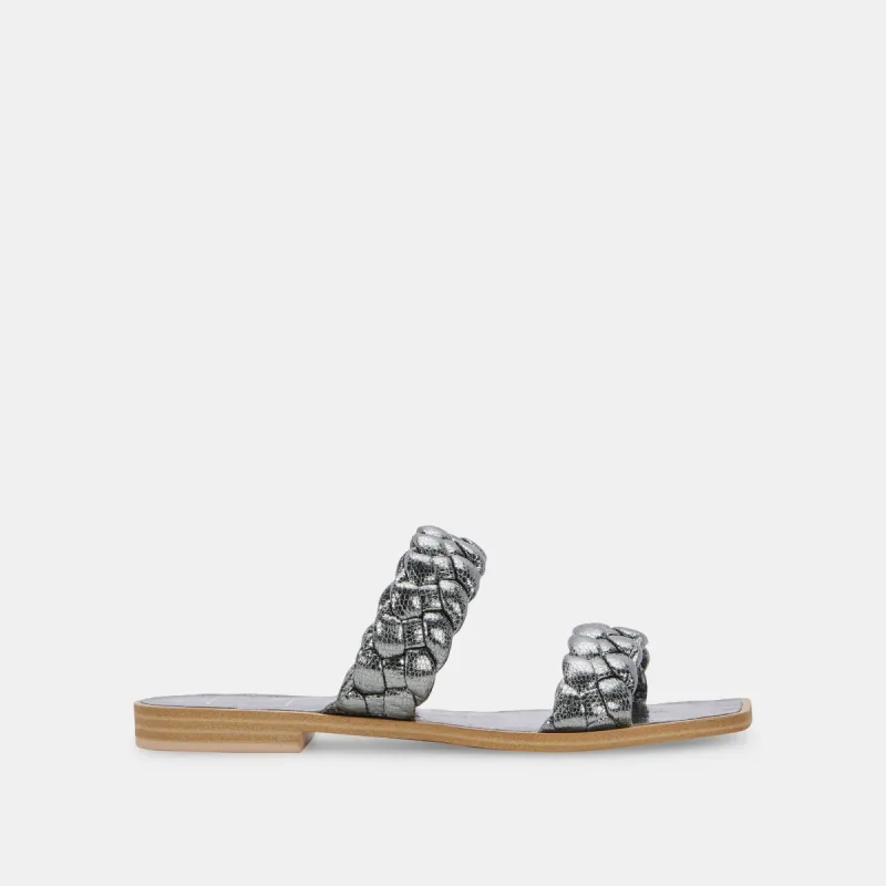 INDY SANDALS GRAPHITE METALLIC STELLA sold by Dolce Vita