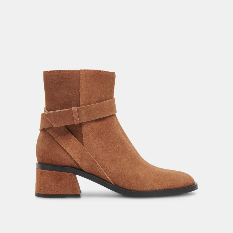 LELAND BOOTIES BROWN SUEDE sold by Dolce Vita