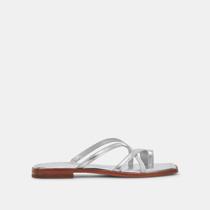 INDIGO SANDALS SILVER DISTRESSED LEATHER sold by Dolce Vita