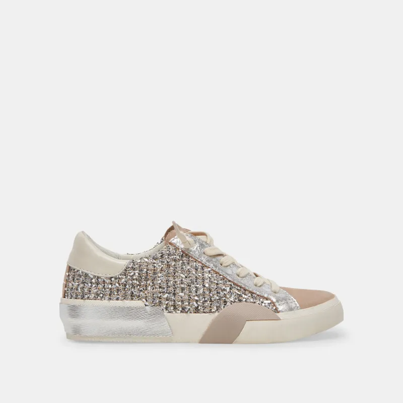ZINA SNEAKERS DK SILVER MULTI WOVEN sold by Dolce Vita