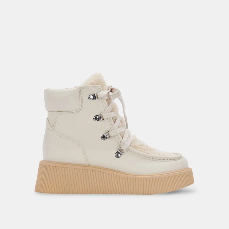 JASMIN BOOTS IVORY LEATHER sold by Dolce Vita