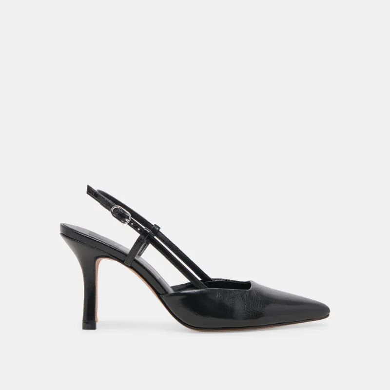 KIM HEELS MIDNIGHT CRINKLE PATENT sold by Dolce Vita