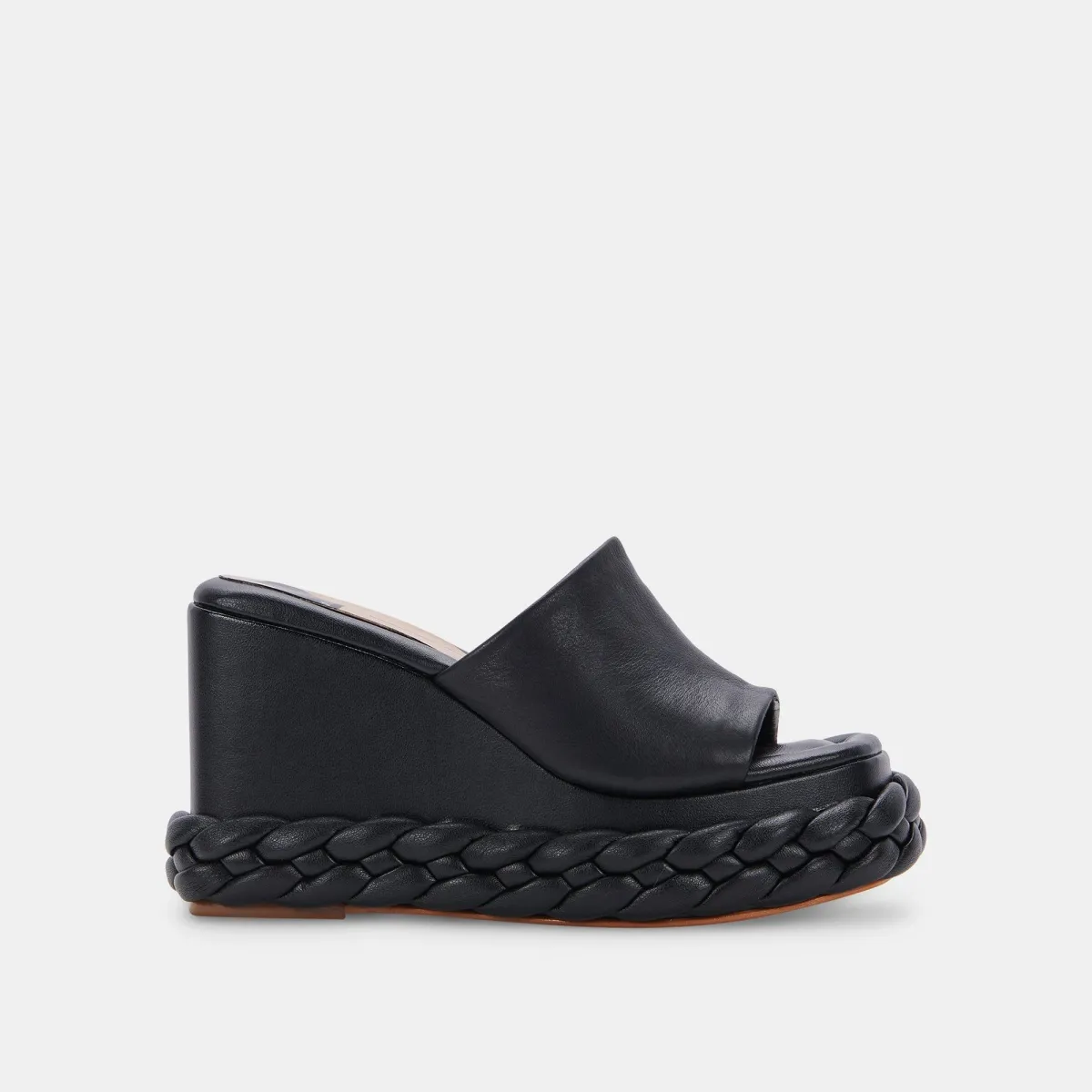 ELENE WEDGES BLACK LEATHER sold by Dolce Vita