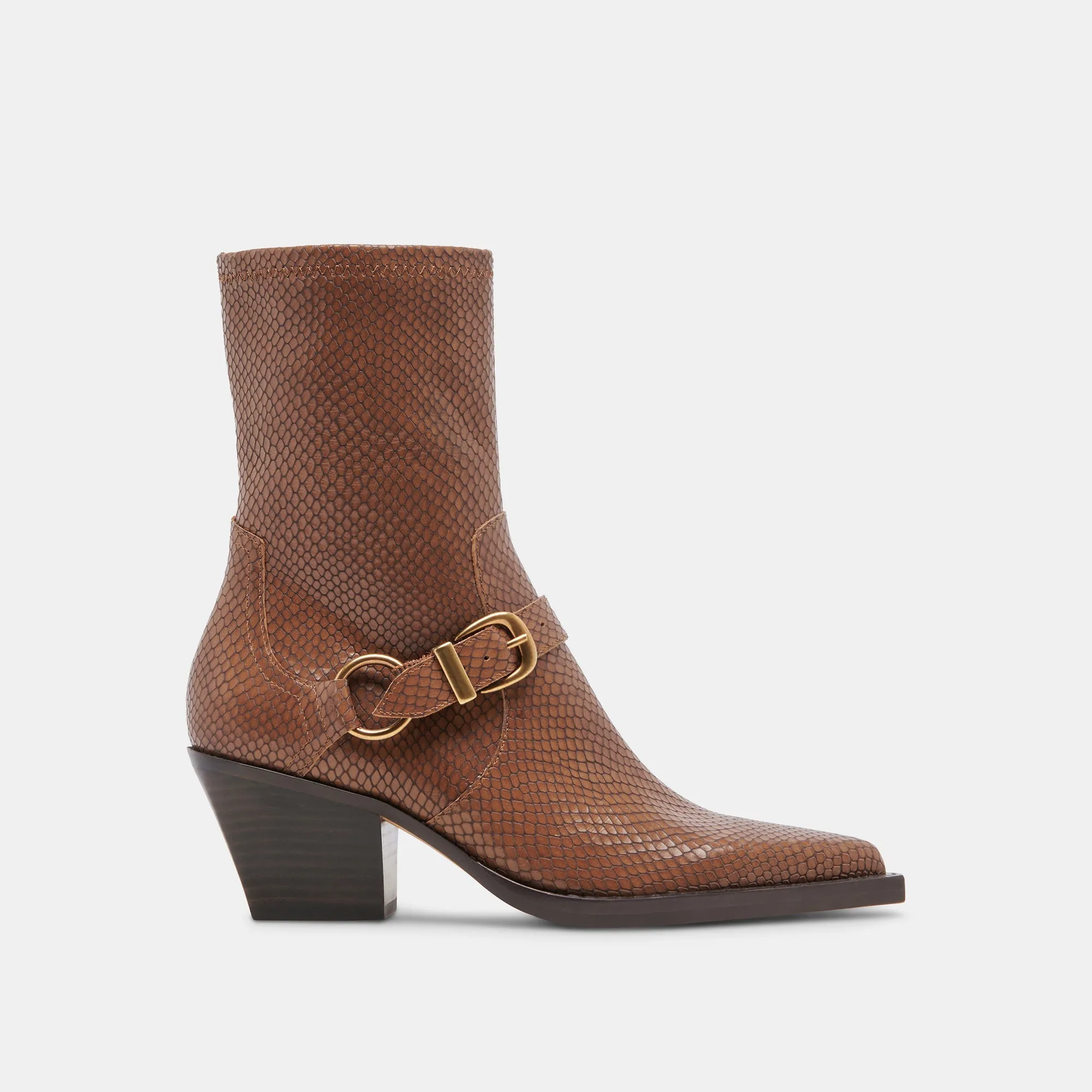 RAVE BOOTS SADDLE EMBOSSED LEATHER sold by Dolce Vita