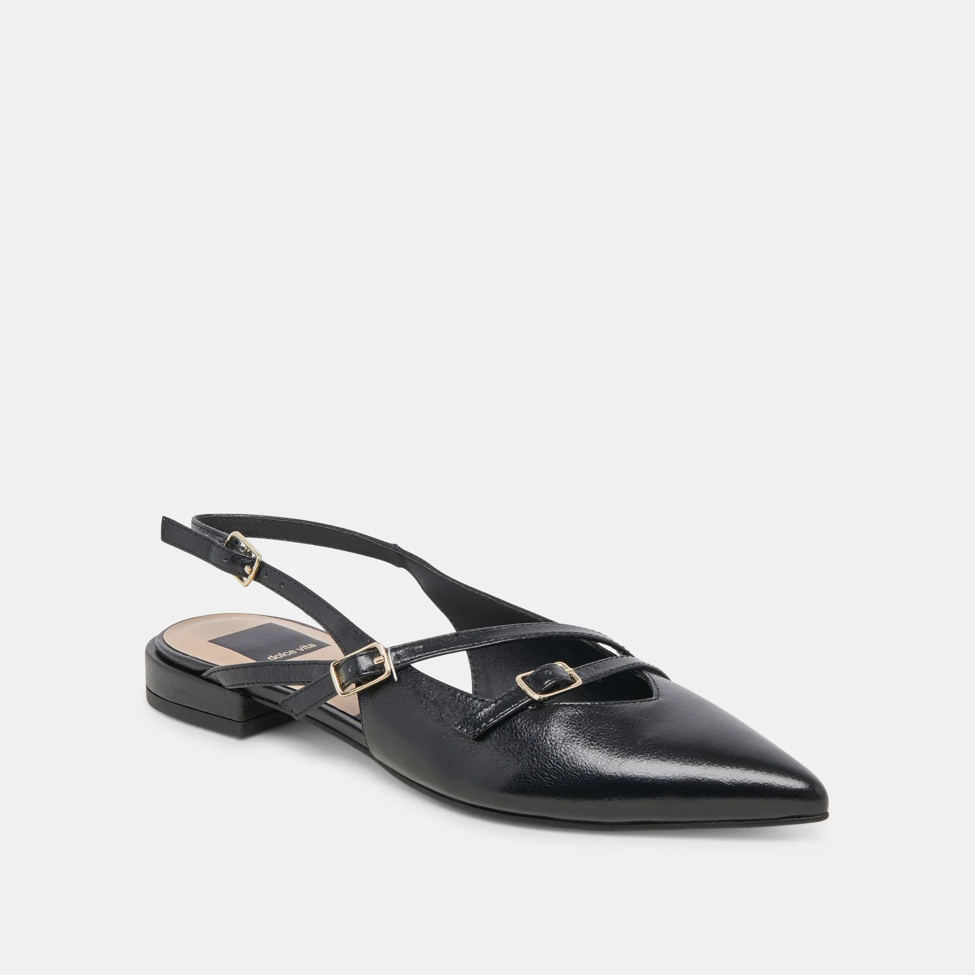 PAMLA WIDE FLATS BLACK CRINKLE PATENT sold by Dolce Vita product image thumbnail 2