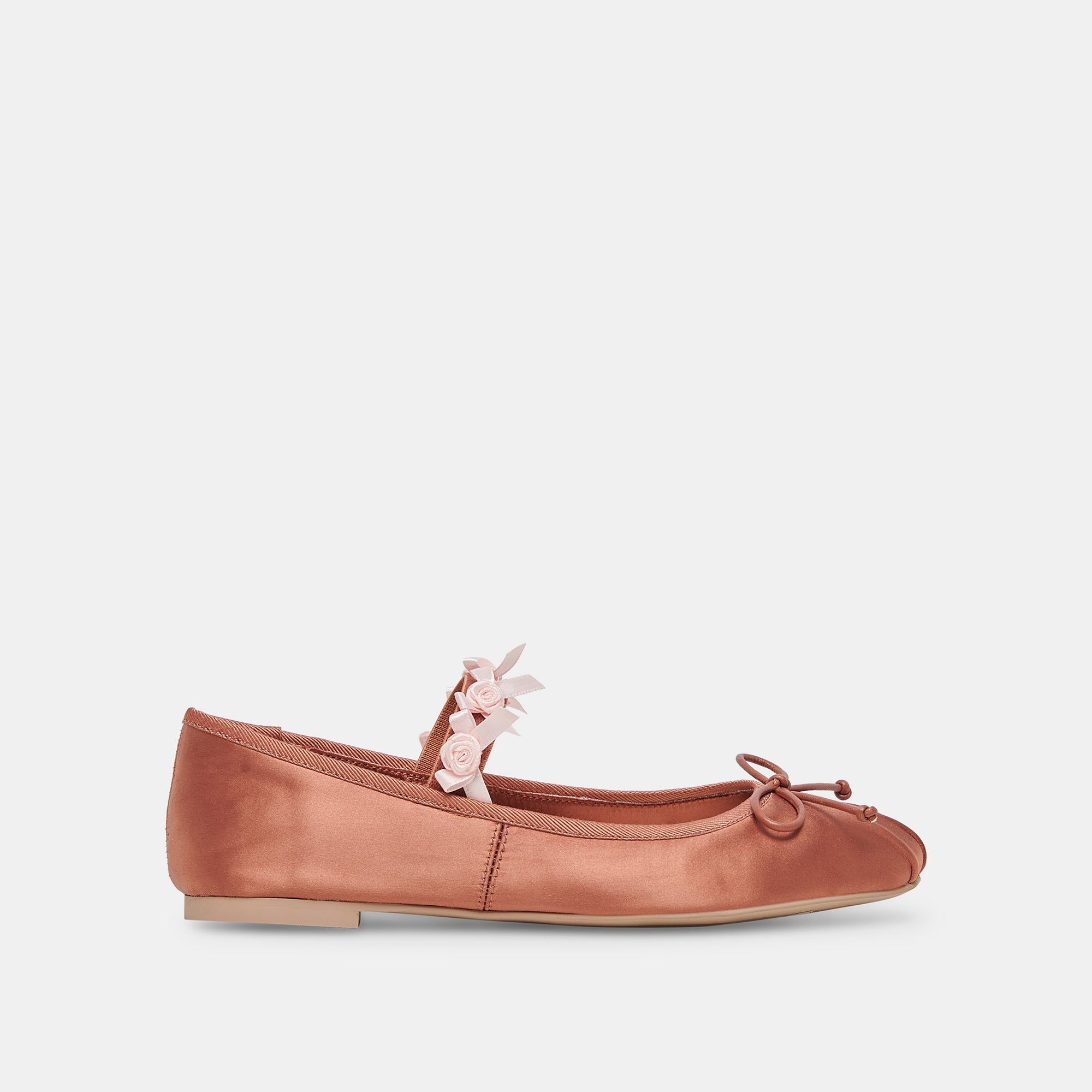 CLAIRA BALLET FLATS PINK CLAY SATIN sold by Dolce Vita