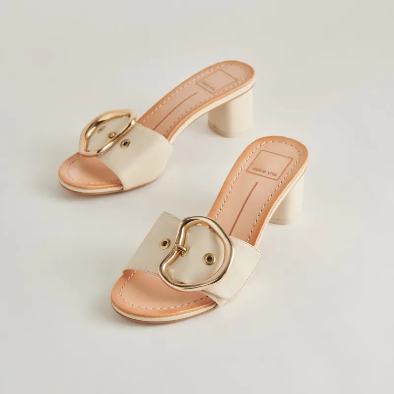 LAIKA HEELS IVORY LEATHER sold by Dolce Vita